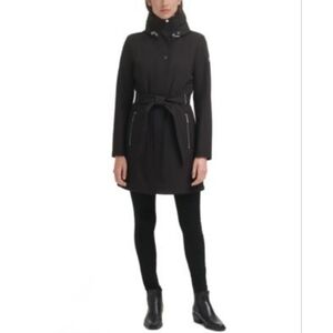 Calvin Klein Women's Wool Blend Belted Winter Coat in Black Size XL